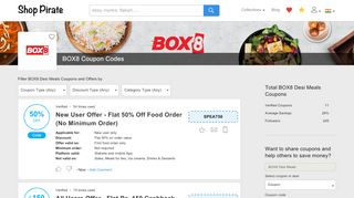 
                            11. BOX8 Coupons, Rs. 300 Off Promo Codes in February - Shop Pirate