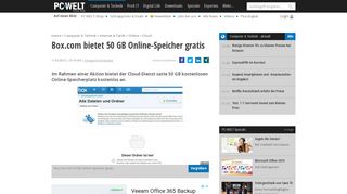 
                            7. Box.com bietet 50 GB Online-Speicher gratis - PC-WELT