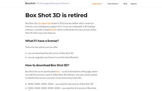 
                            2. Boxshot 4 is the new Box Shot 3D
