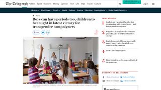 
                            11. Boys can have periods too, children to be taught in latest victory for ...