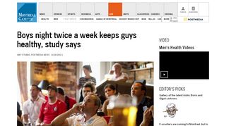 
                            9. Boys night twice a week keeps guys healthy, study says