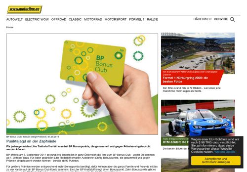 
                            9. BP Bonus Club: Tanken bringt Prämien - Service - motorline.cc