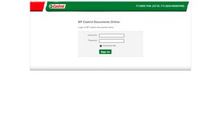 
                            6. BP Castrol Documents Online - Login Page