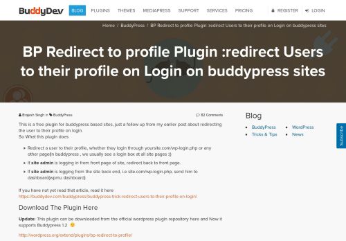 
                            4. BP Redirect to profile Plugin :redirect Users to their profile on Login on ...