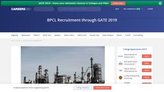 
                            3. BPCL Recruitment through GATE 2019 - Dates, Application Form, Cutoff