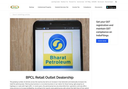 
                            6. BPCL Retail Outlet Dealership - Starting Petrol Pump - IndiaFilings