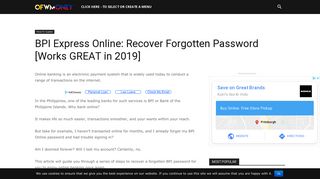 
                            6. BPI Express Online: Recover Forgotten Password [Works GREAT in ...