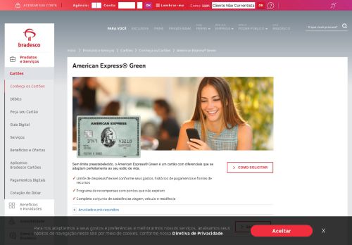 
                            4. Bradesco - Para Você | Cartão American Express® Green