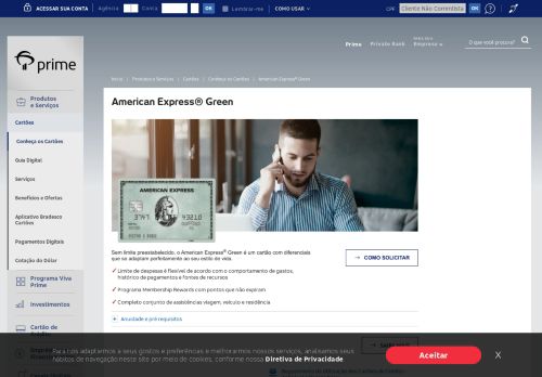 
                            6. Bradesco - Prime | Cartão American Express® Green