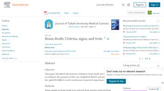 
                            11. Brain death: Criteria, signs, and tests - ScienceDirect