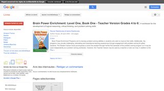 
                            13. Brain Power Enrichment: Level One, Book One - Teacher Version Grades ...