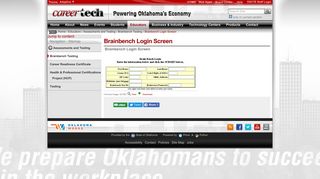 
                            2. Brainbench Login Screen — CareerTech (CT) - okcareertech.org