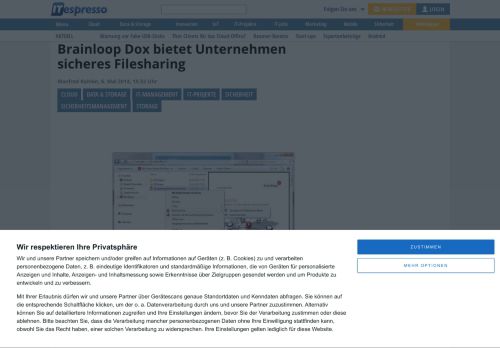 
                            11. Brainloop Dox bietet Unternehmen sicheres Filesharing - ITespresso.de