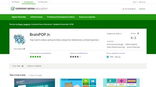 
                            7. BrainPOP Jr. Review for Teachers | Common Sense Education