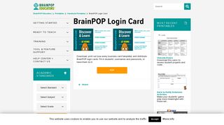 
                            7. BrainPOP Login Card | BrainPOP Educators