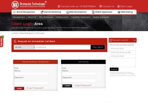 
                            10. Brainpulse Client Login Area