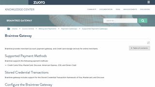 
                            12. Braintree Gateway - Zuora