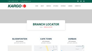 
                            4. BRANCH LOCATOR – Welcome to Kargo