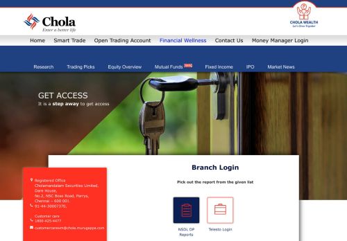 
                            5. Branch Login - Chola Wealth Direct