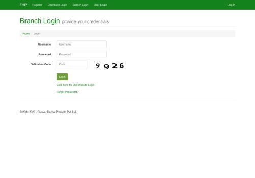 
                            4. Branch Login - FHP Offical Website - Forever Herbal Products