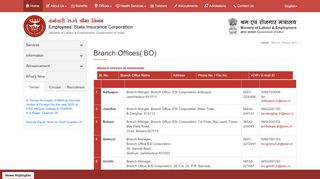 
                            13. Branch Offices( BO) | Employee's State Insurance Corporation ... - Esic