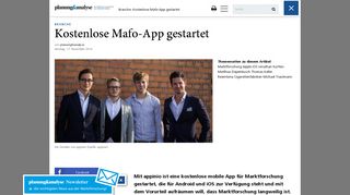 
                            9. Branche: Kostenlose Mafo-App gestartet - Horizont