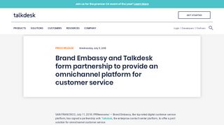 
                            12. Brand Embassy and Talkdesk form partnership to provide an ...