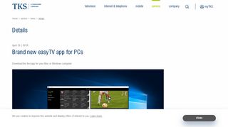 
                            2. Brand new easyTV app for PCs - TKS