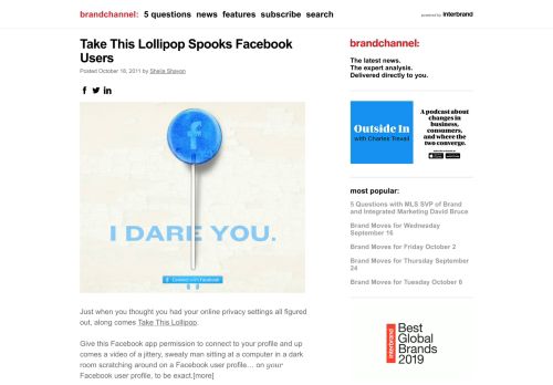 
                            9. brandchannel: Take This Lollipop Spooks Facebook Users
