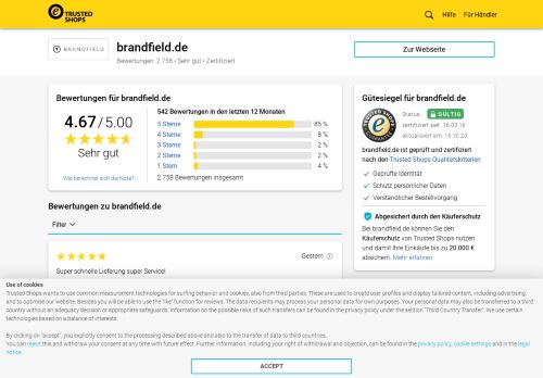 
                            5. brandfield.de Bewertungen & Erfahrungen | Trusted Shops