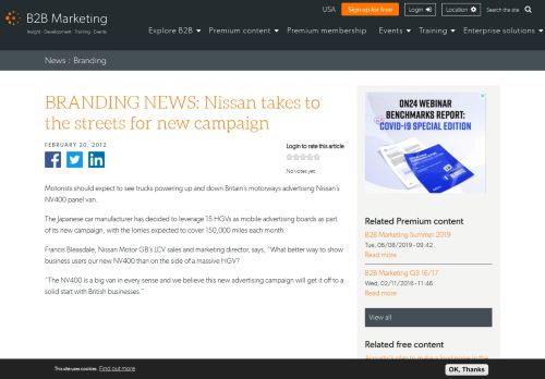 
                            13. BRANDING NEWS: Nissan takes to the streets for ... - B2B Marketing