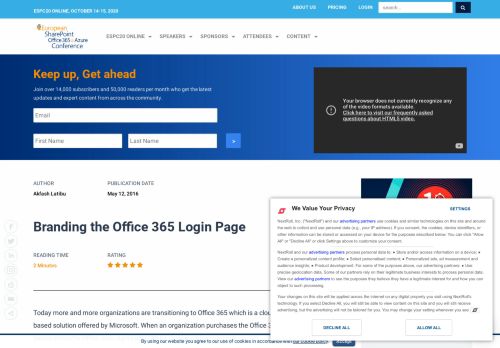 
                            5. Branding the Office 365 Login Page - European SharePoint Conference