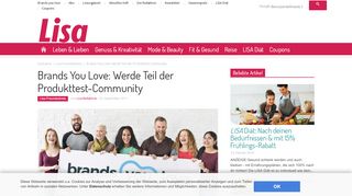 
                            2. Brands You Love: Werde Teil der Produkttest-Community - lisa.de