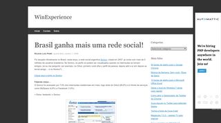 
                            7. Brasil ganha mais uma rede social! | WinExperience