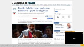
                            11. Brasile, Lula libero per poche ore: rientrato il 