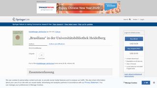 
                            12. „Brasiliana“ in der Universitätsbibliothek Heidelberg | SpringerLink