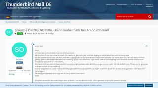 
                            6. Brauche DRINGEND hilfe - Kann keine mails bei Arcor abholen ...