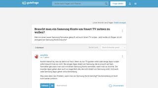 
                            7. Braucht man ein Samsung Konto um Smart TV nutzen zu wollen ...