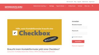 
                            4. Braucht mein Kontaktformular jetzt eine Checkbox? - Datenschutz-Guru