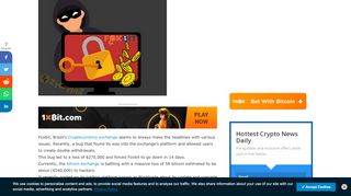 
                            6. Brazilian Crypto Exchange 'Foxbit' Hacked; Loses 58 Bitcoin ...