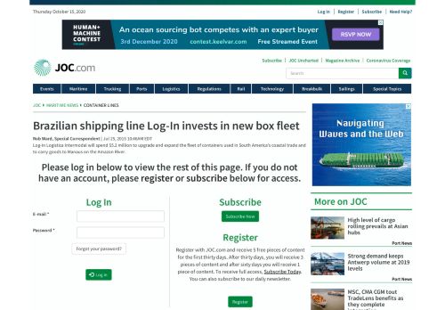 
                            8. Brazilian shipping line Log-In invests in new box fleet | JOC.com