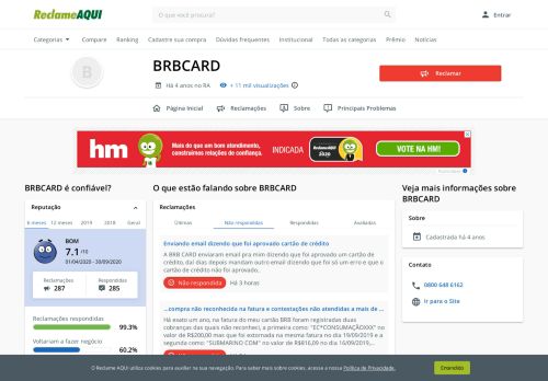 
                            13. BRBCARD - Reclame Aqui