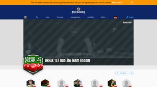 
                            12. BREAK 147 DuoLife Team Radom - CueScore