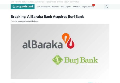 
                            7. Breaking: Al Baraka Bank Acquires Burj Bank - ProPakistani