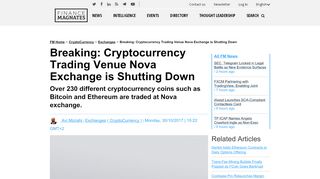 
                            9. Breaking: Cryptocurrency Trading Venue Nova Exchange is Shutting ...