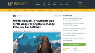 
                            13. Breaking: Mobile Payments App Circle Acquires Crypto Exchange ...