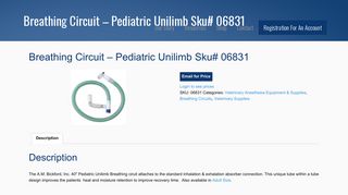 
                            8. Breathing Circuit - Pediatric Unilimb Sku# 06831 | A.M. Bickford, Inc