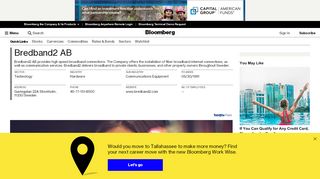 
                            11. Bredband2 AB: Company Profile - Bloomberg