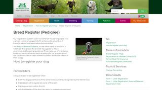 
                            11. Breed Register (Pedigree) - The Kennel Club