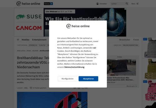 
                            12. Breitbandabbau: Telekom kündigt zehntausende VDSL-Anschlüsse in ...